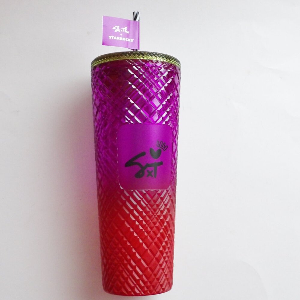 Starbucks SHE x THIS Shae Anthony 2024 Jeweled Ombre Tumbler 24oz. Venti Cup NEW - Picture 3 of 8